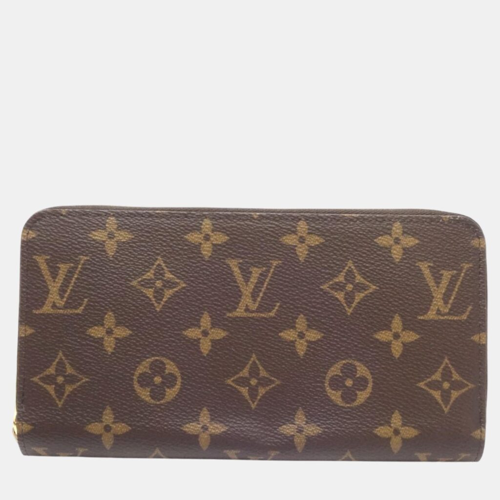 luxury-women-louis-vuitton-used-handbags-p1087161-002 Louis Vuitton Brown Canvas Monogram Zippy Wallet