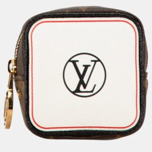 Louis Vuitton Brown Pvc Leather Canvas Monogram Portemonnaie Cube Pouch