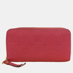 Louis Vuitton Red Canvas Monogram Empreinte Zippy Long Wallet