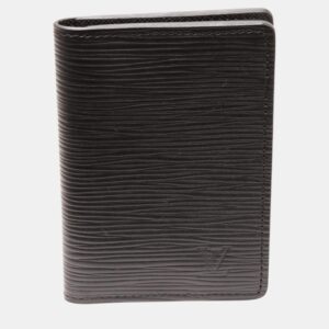 Louis Vuitton Black Leather Epi Bifold Card Case