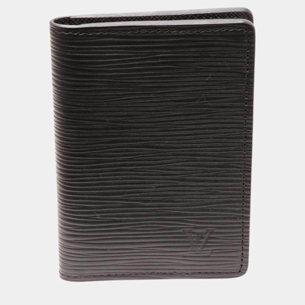 Louis Vuitton Black Leather Epi Bifold Card Case