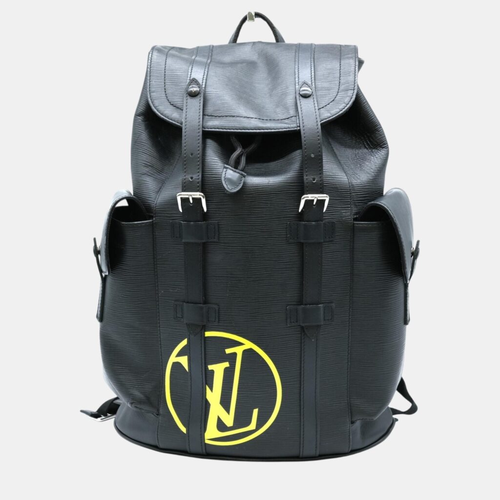 Louis Vuitton Black Christopher Pm Epi Lv Circle Leather Backpack
