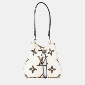 Louis Vuitton Ivory Black Orange PVC Leather Monogram Jungle Neonoe Shoulder Bag