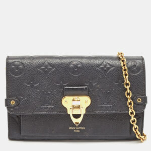 Louis Vuitton Black Monogram Empreinte Leather Vavin Chain Wallet