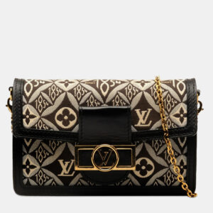 Louis Vuitton Black Monogram Jacquard Dauphine Chain Shoulder Bag