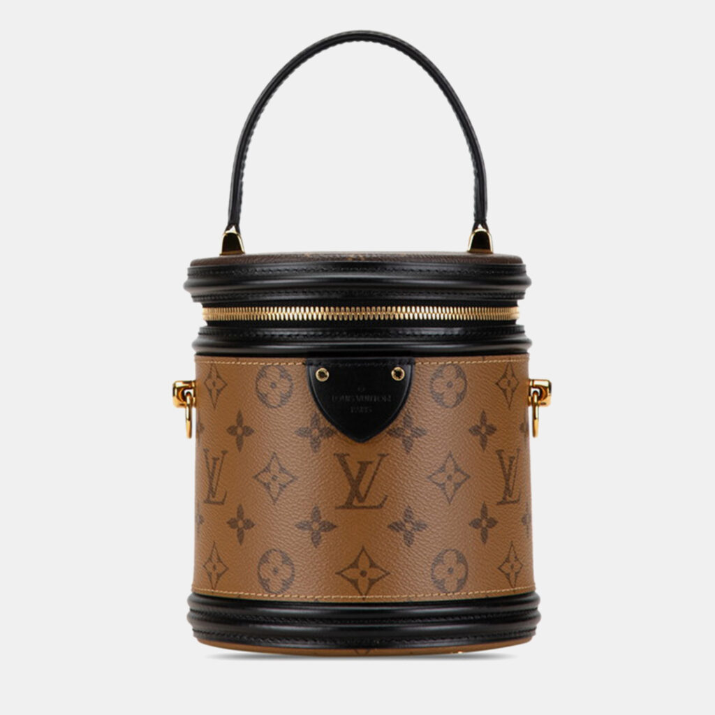luxury-women-louis-vuitton-used-handbags-p1097635-005 Louis Vuitton Brown Canvas Monogram Reverse Cannes Vanity Bag