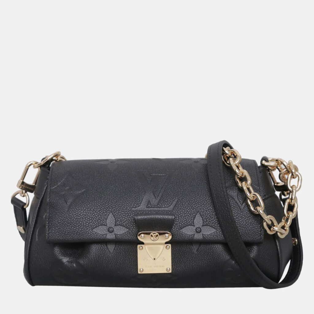 luxury-women-louis-vuitton-used-handbags-p1101037-007 Louis Vuitton Black Monogram Empreinte Favorite Shoulder Bag