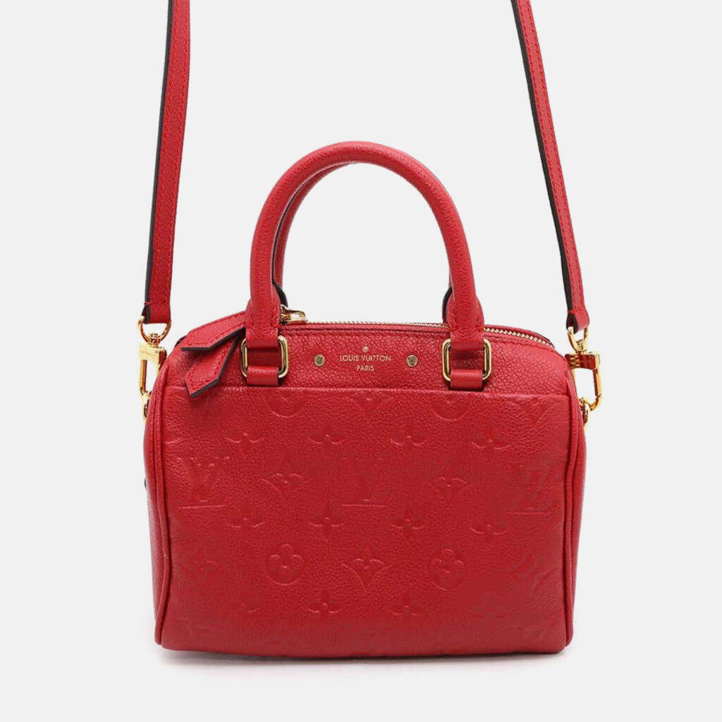 luxury-women-louis-vuitton-used-handbags-p1111249-003 Louis Vuitton Red Monogram Empreinte Leather Speedy Bandouliere 20 Bag