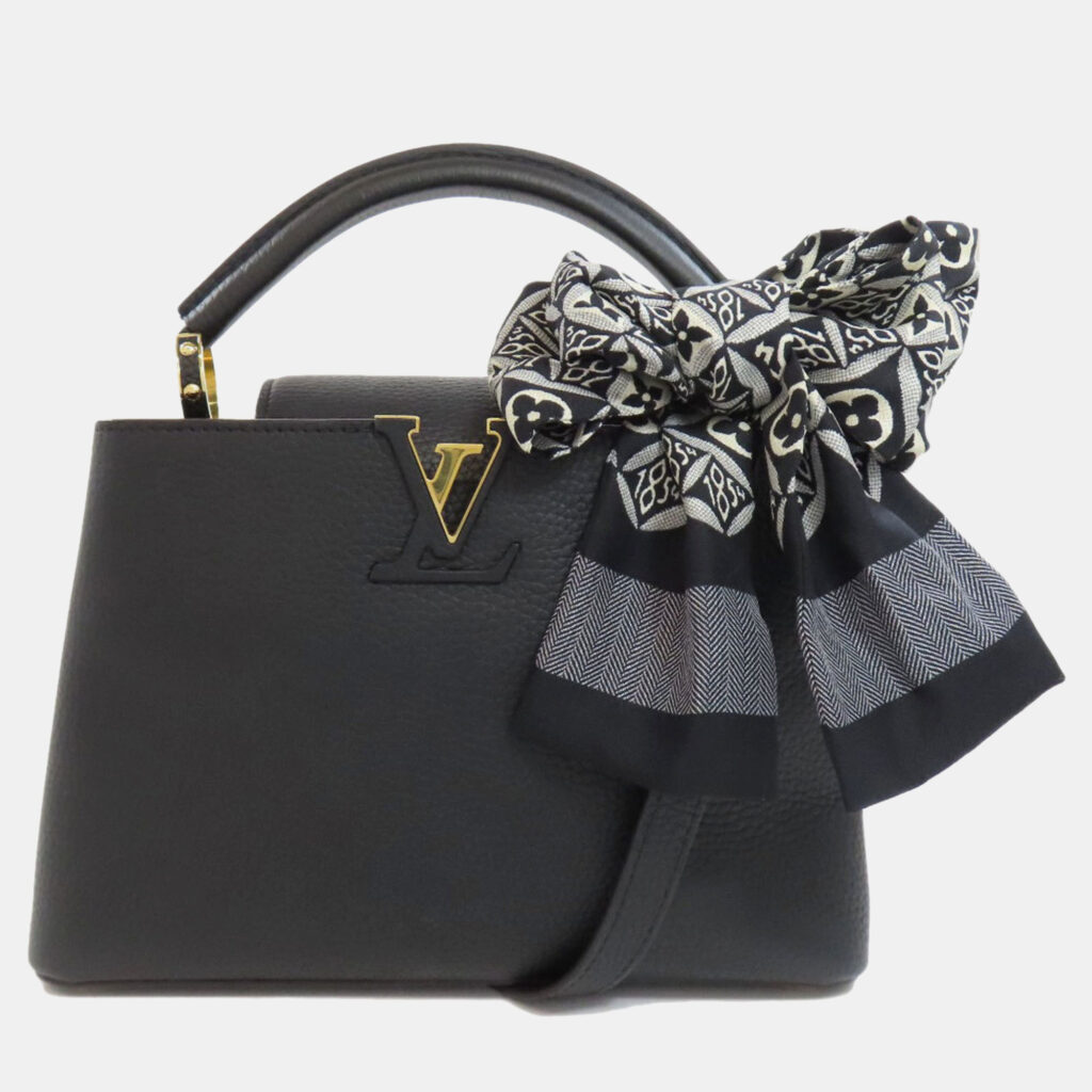 luxury-women-louis-vuitton-used-handbags-p1111499-002 Louis Vuitton Black Leather Capucines BB Handbag