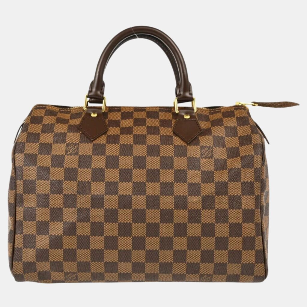 luxury-women-louis-vuitton-used-handbags-p1112270-001 Louis Vuitton Brown Damier Ebene Canvas Speedy 30 Handbag