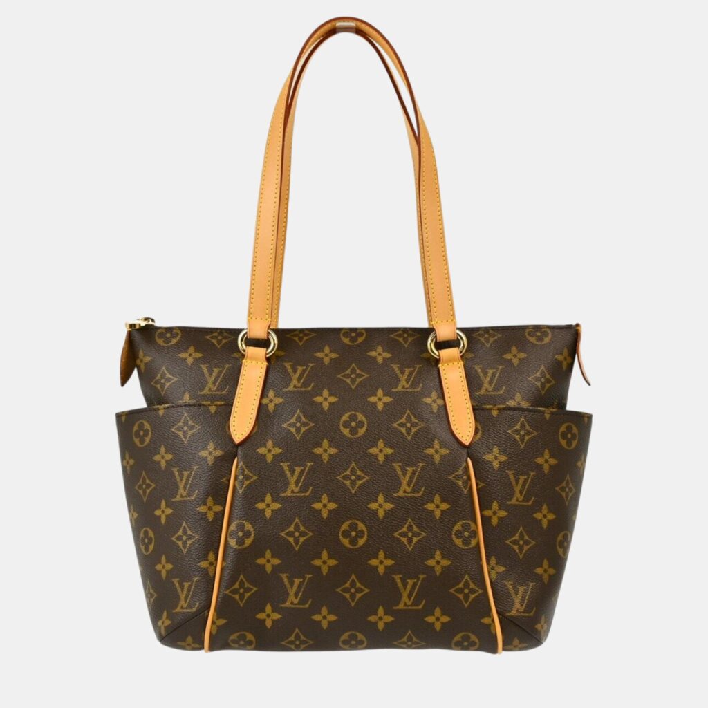 luxury-women-louis-vuitton-used-handbags-p1112275-003 Louis Vuitton Brown Monogram Canvas Totally PM Tote Bag