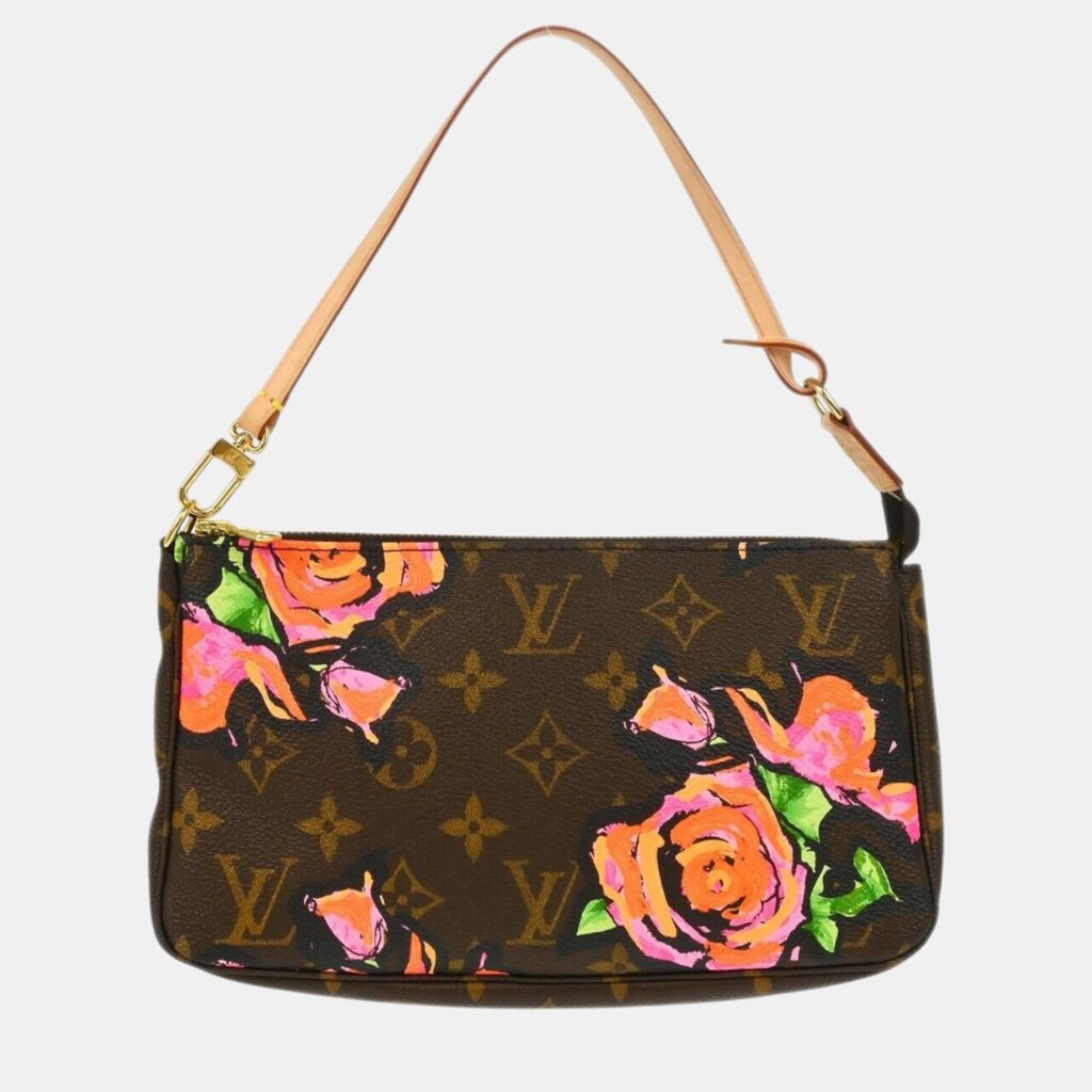 luxury-women-louis-vuitton-used-handbags-p1112278-001 Louis Vuitton Brown Monogram Rose Pochette Accessoires Handbag
