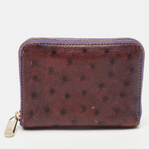 Louis Vuitton Purple Ostrich Zippy Coin Purse