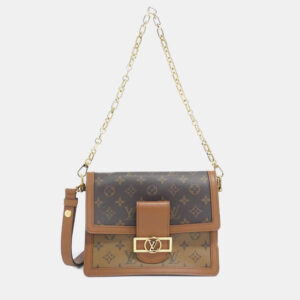 Louis Vuitton Brown Monogram Reverse Canvas Dauphine MM Shoulder Bag
