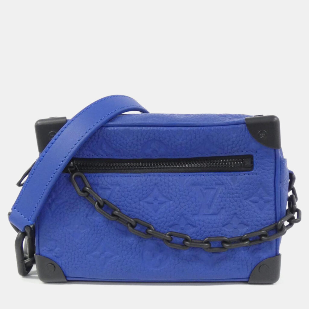 luxury-women-louis-vuitton-used-handbags-p1124446-004 Louis Vuitton Blue Leather Monogram Mini Soft Trunk Shoulder Bag