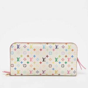 Louis Vuitton White/Litchi Monogram Multicolore Canvas Insolite Wallet