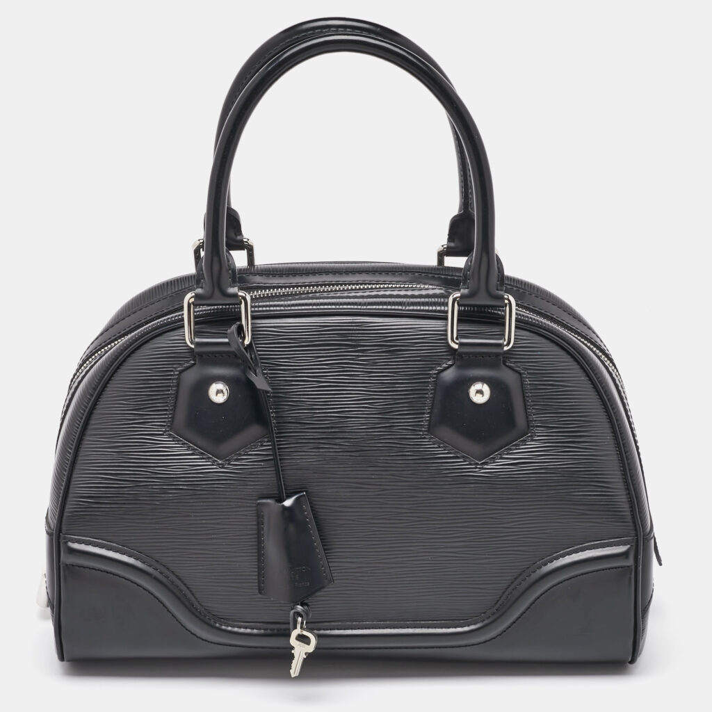 Louis Vuitton Black Epi Leather Bowling Montaigne PM Bag