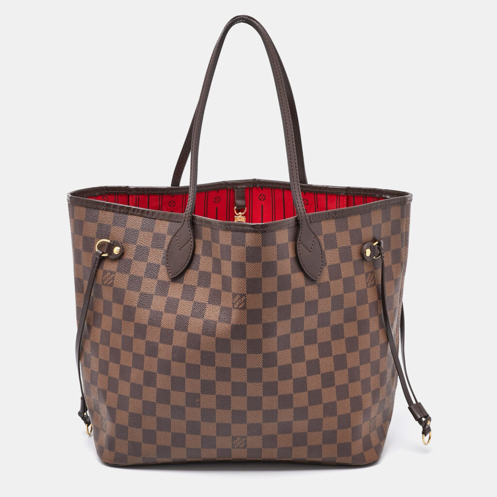 luxury-women-louis-vuitton-used-handbags-p1126589-012 Louis Vuitton Damier Ebene Canvas Neverfull MM Bag