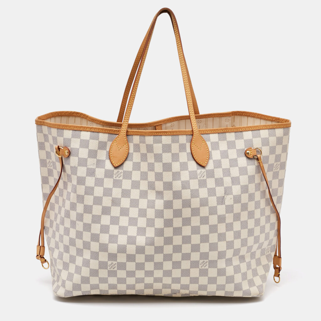 luxury-women-louis-vuitton-used-handbags-p1126770-009 Louis Vuitton Damier Azur Canvas Neverfull GM Bag