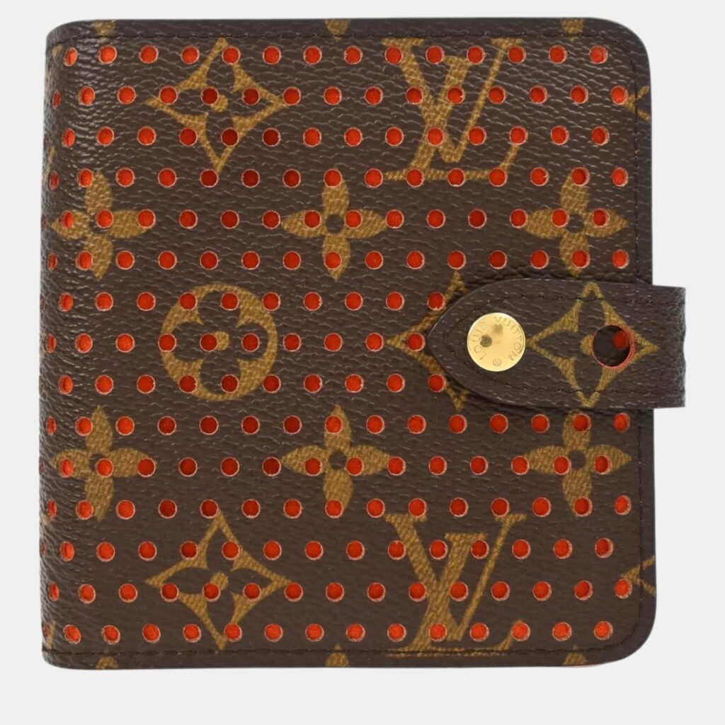 luxury-women-louis-vuitton-used-handbags-p1127391-002 Louis Vuitton Monogram Perfo Compact Zip Wallet