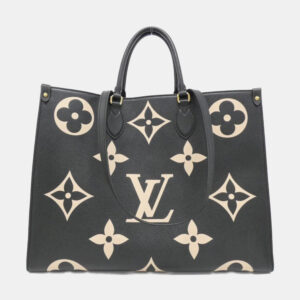 Louis Vuitton Beige Black Monogram Empreinte Leather OnTheGo GM Handbag