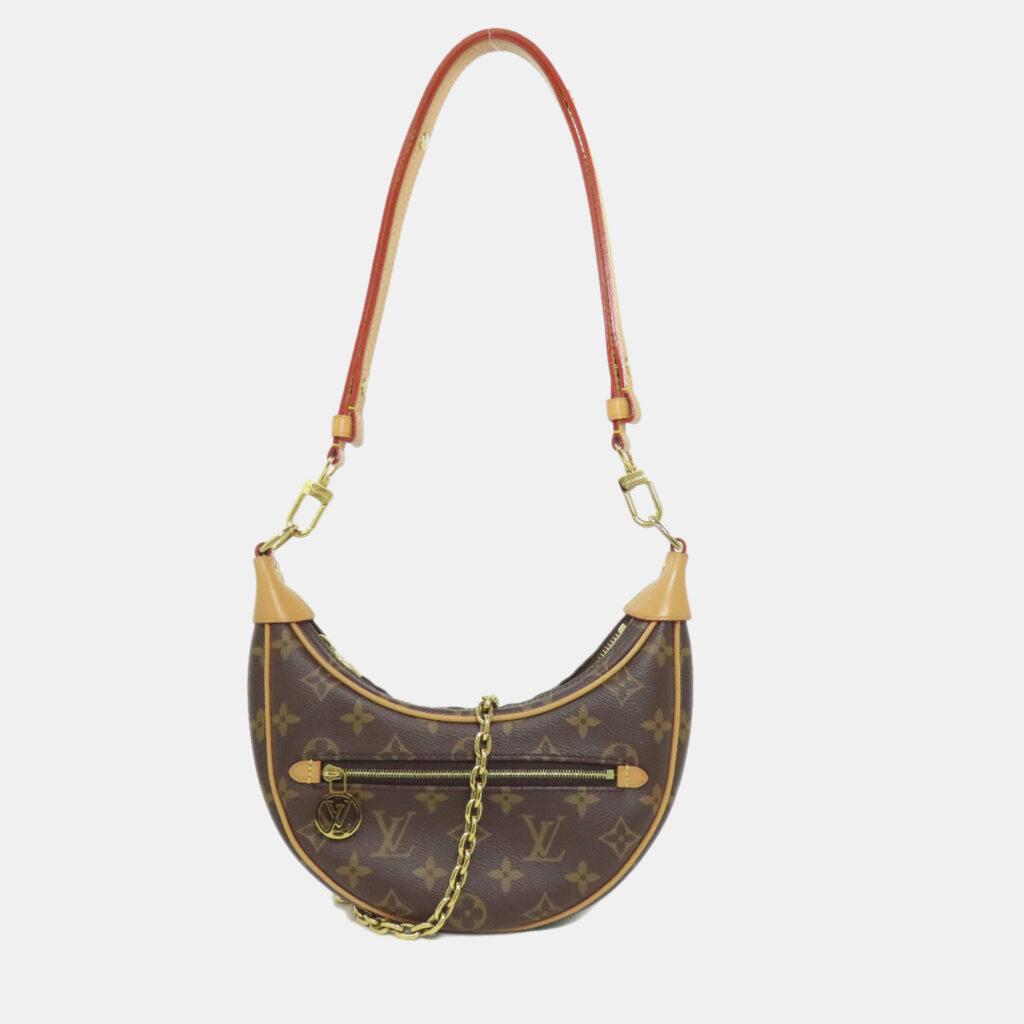 luxury-women-louis-vuitton-used-handbags-p1128559-011 Louis Vuitton Brown Monogram Canvas Loop Shoulder Bag