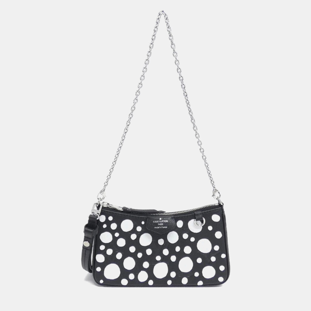 luxury-women-louis-vuitton-used-handbags-p1128612-004 Louis Vuitton Black Monogram Empreinte Leather YK Easy Pouch Accessory Shoulder Bag