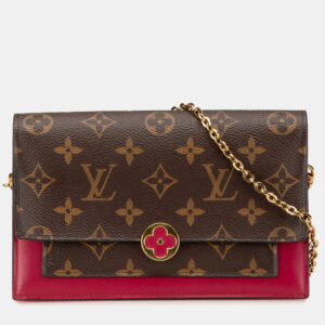 Louis Vuitton Brown Monogram Canvas Flore Wallet Wallet on Chain