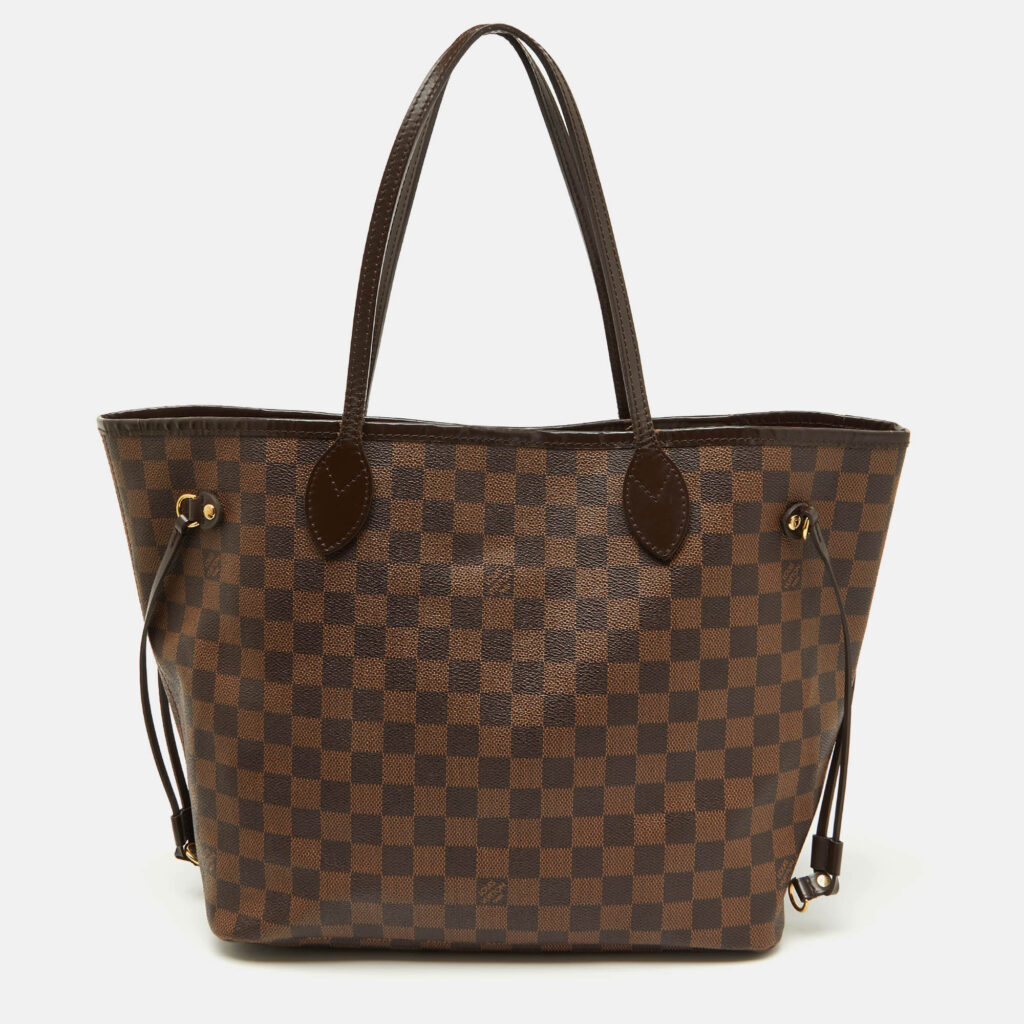 luxury-women-louis-vuitton-used-handbags-p1131665-014 Louis Vuitton Damier Ebene Canvas Neverfull MM Bag