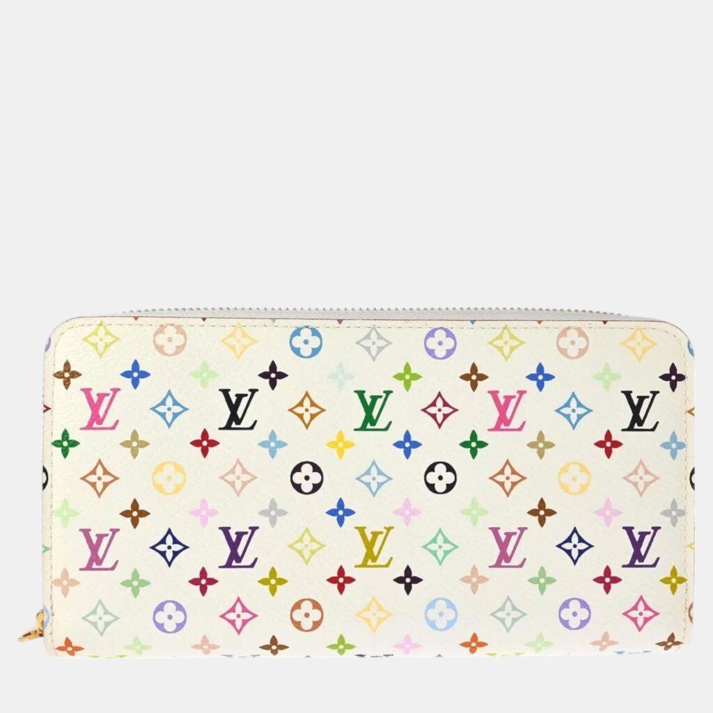luxury-women-louis-vuitton-used-handbags-p1132632-002 Louis Vuitton White Multicolor Zippy Wallet