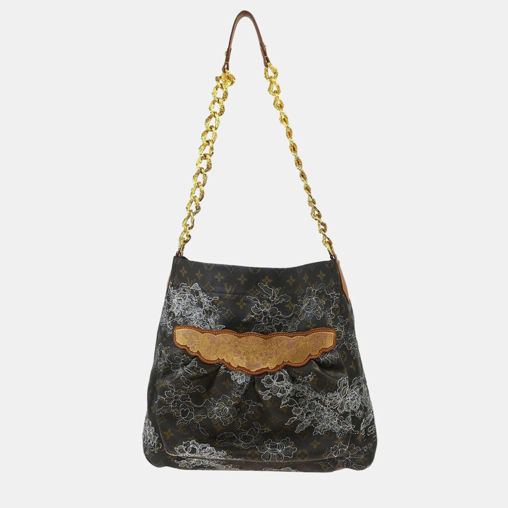 luxury-women-louis-vuitton-used-handbags-p1134565-004 Louis Vuitton Monogram Dentelle Fersen GM Shoulder Bag