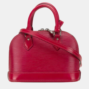 Louis Vuitton Dark Pink Leather Epi Nano Alma Handbag