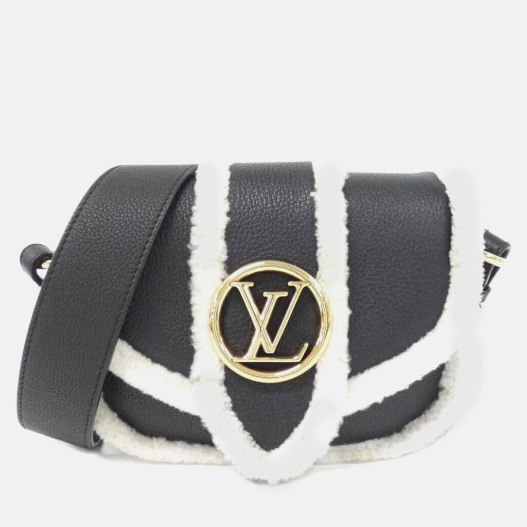 luxury-women-louis-vuitton-used-handbags-p1137223-016 Louis Vuitton Black Monogram Leather Pont Neuf Soft PM Shoulder Bag