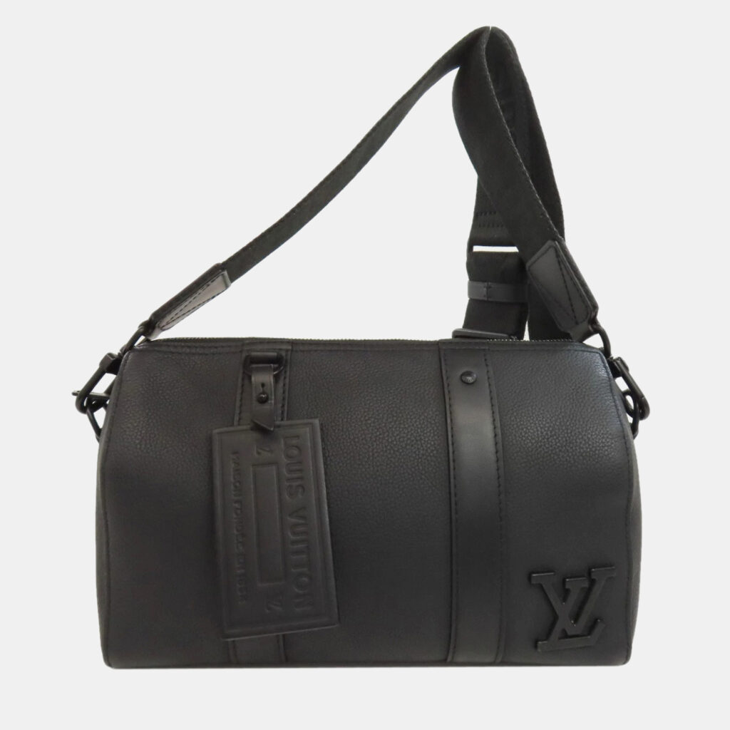 luxury-women-louis-vuitton-used-handbags-p1137281-010 Louis Vuitton Noir Leather City Keepall Aerogram Shoulder Bag