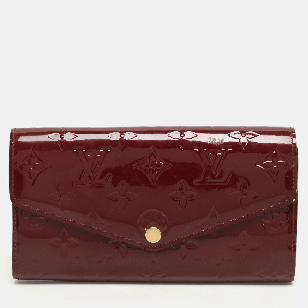 luxury-women-louis-vuitton-used-handbags-p1137605-012 Louis Vuitton Pomme D’amour Monogram Vernis Leather Sarah Wallet