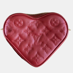 Louis Vuitton Red Monogram Leather Fall In Love Sac Coeur Heart Chain Bag
