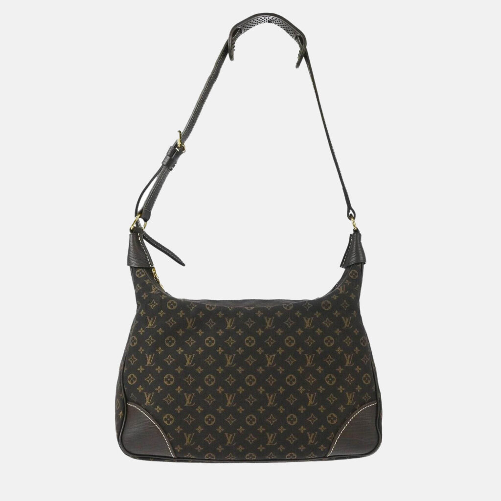 luxury-women-louis-vuitton-used-handbags-p1138582-004 Louis Vuitton Brown Monogram Mini Lin Canvas Boulogne Shoulder Bag