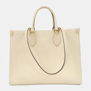 Louis Vuitton Cream Monogram Empreinte Leather OnTheGo MM Handbag