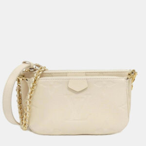 Louis Vuitton Cream Monogram Empreinte Leather Multi Pochette Accessoires Shoulder Bag