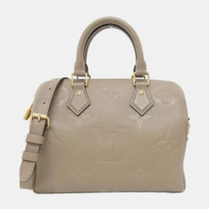 Louis Vuitton Tourterelle Monogram Empreinte Leather Speedy Bandouliere 25 Boston Bag