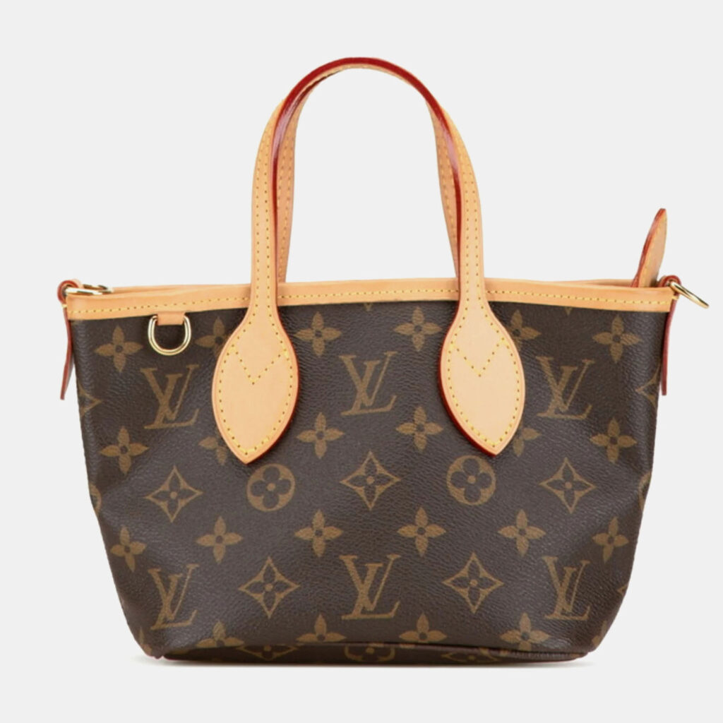 luxury-women-louis-vuitton-used-handbags-p1141181-006 Louis Vuitton Brown Coated Canvas Leather Monogram Neverfull BB Shoulder Bag
