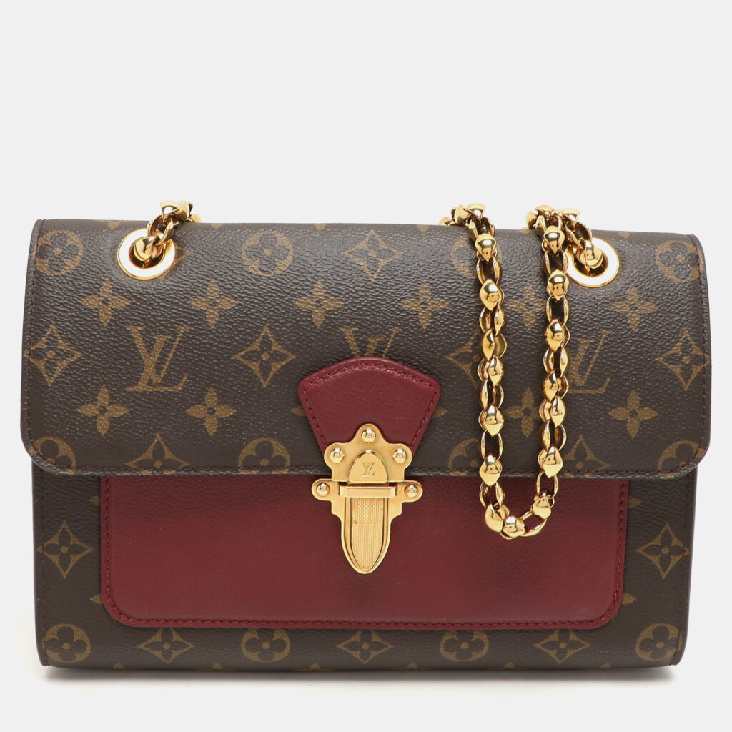 luxury-women-louis-vuitton-used-handbags-p1143085-013 Louis Vuitton Raisin Monogram Canvas Victoire Bag