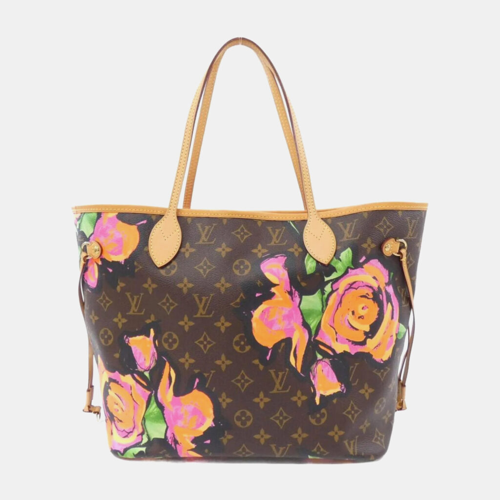 luxury-women-louis-vuitton-used-handbags-p1143214-001 Louis Vuitton Monogram Rose Stephen Sprouse Neverfull MM Bag