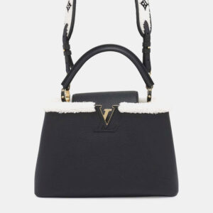 Louis Vuitton Black Capucines Taurillon Leather Shearling MM Bag
