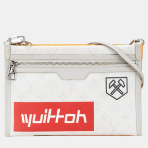 Louis Vuitton Grey/Yellow Monogram Antartica Double Flat Messenger