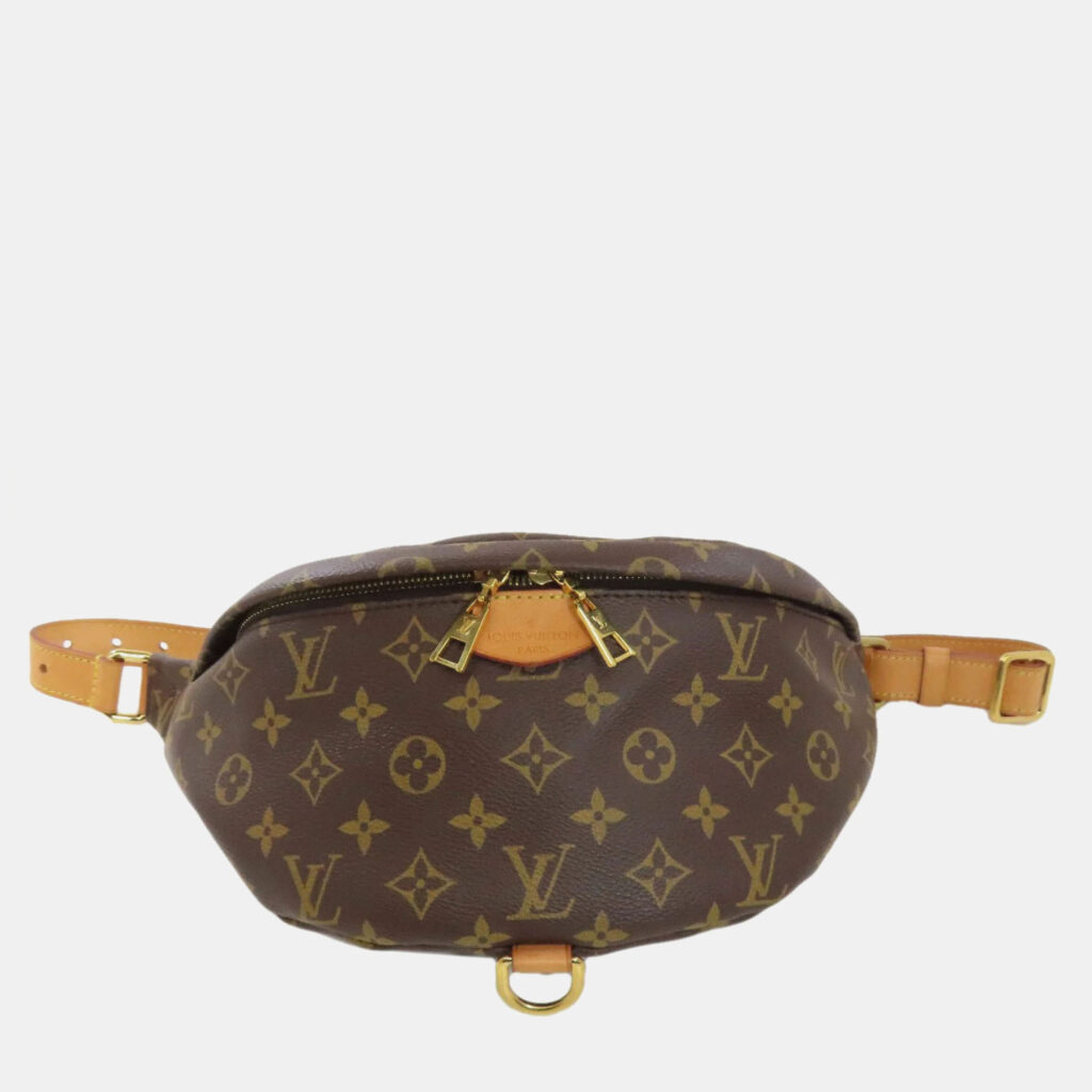 luxury-women-louis-vuitton-used-handbags-p1145122-009 Louis Vuitton Brown Canvas Monogram Bum Bag