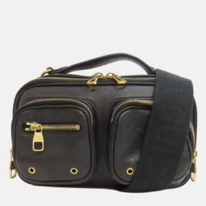 Louis Vuitton Black Leather Utility Crossbody Bag