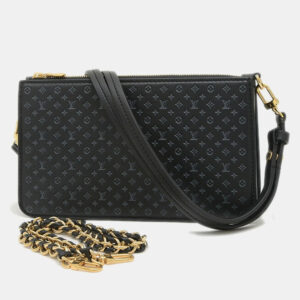 Louis Vuitton Black Nanogram Leather Pochette Lexington Chain Shoulder Bag
