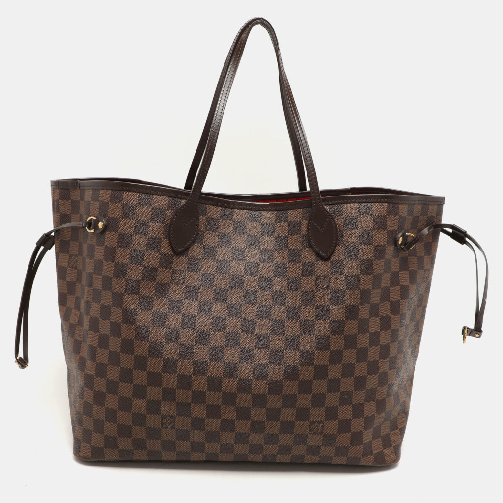 luxury-women-louis-vuitton-used-handbags-p1145702-018 Louis Vuitton Damier Ebene Canvas Neverfull GM Bag