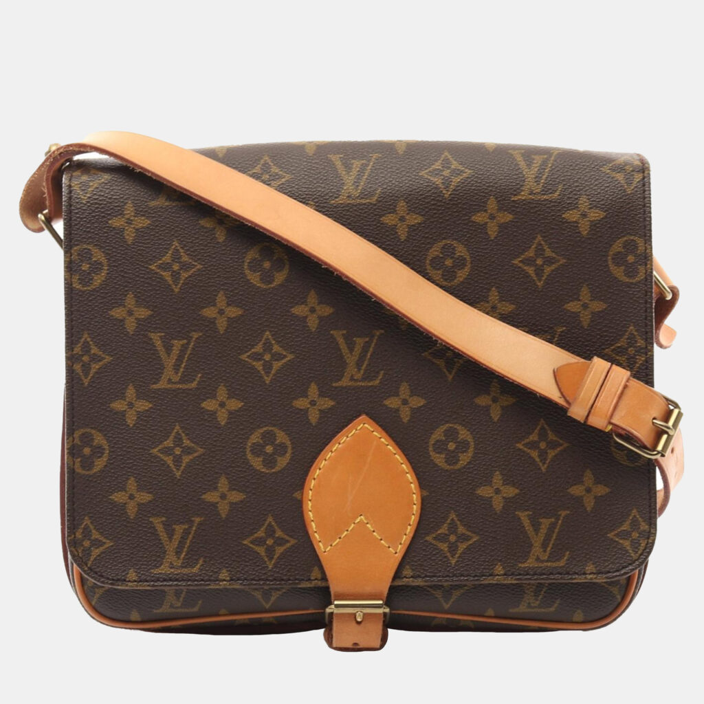 luxury-women-louis-vuitton-used-handbags-p1146866-001 Louis Vuitton Brown Monogram Canvas Cartouchiere GM Shoulder Bag